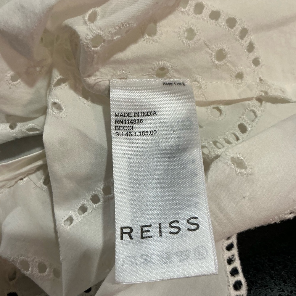REISS Becci Elegant Embroidered Top - Picture 6 of 7